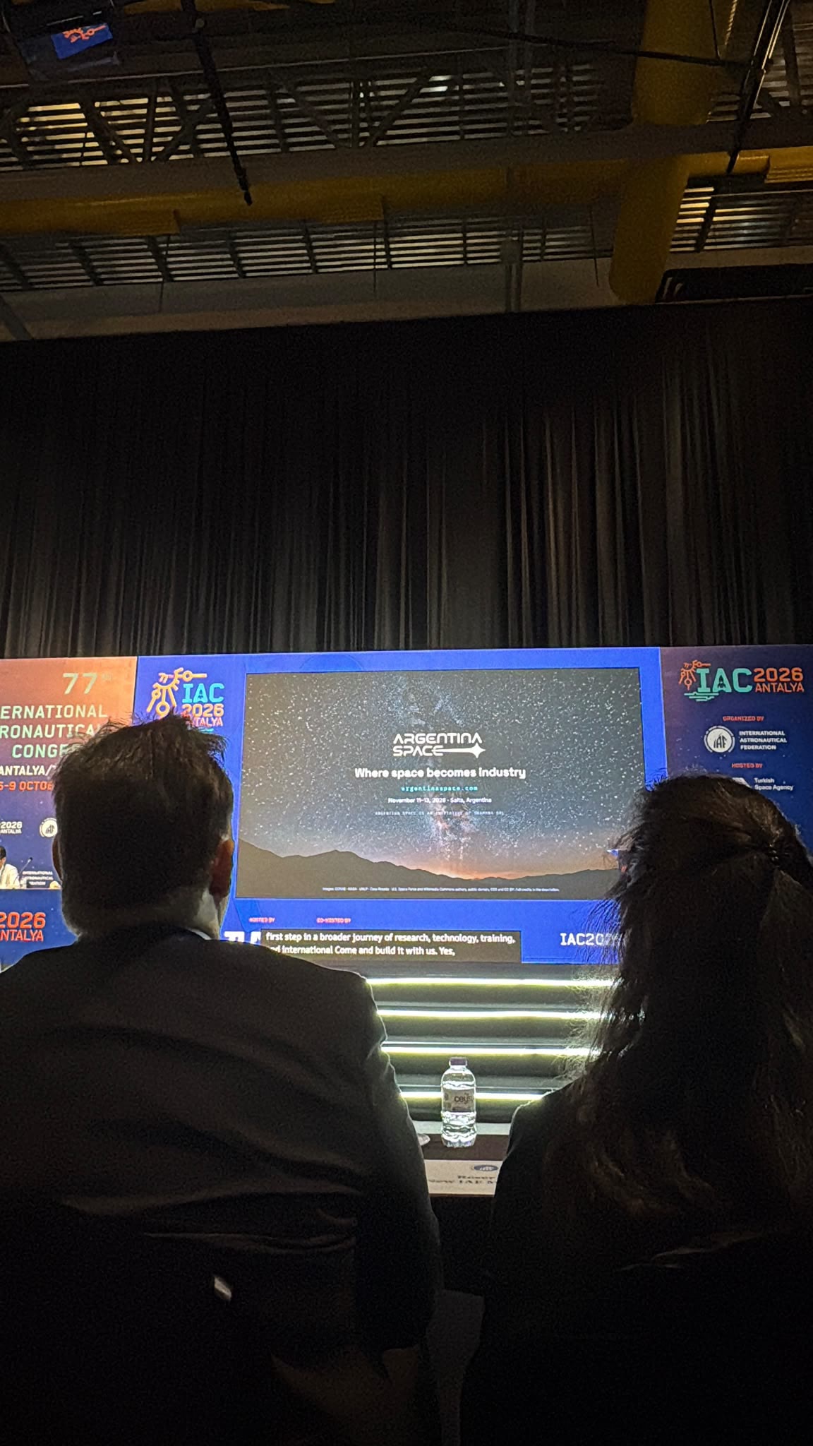 Argentina Space's video shown in the IAC 2026 hall in Antalya
